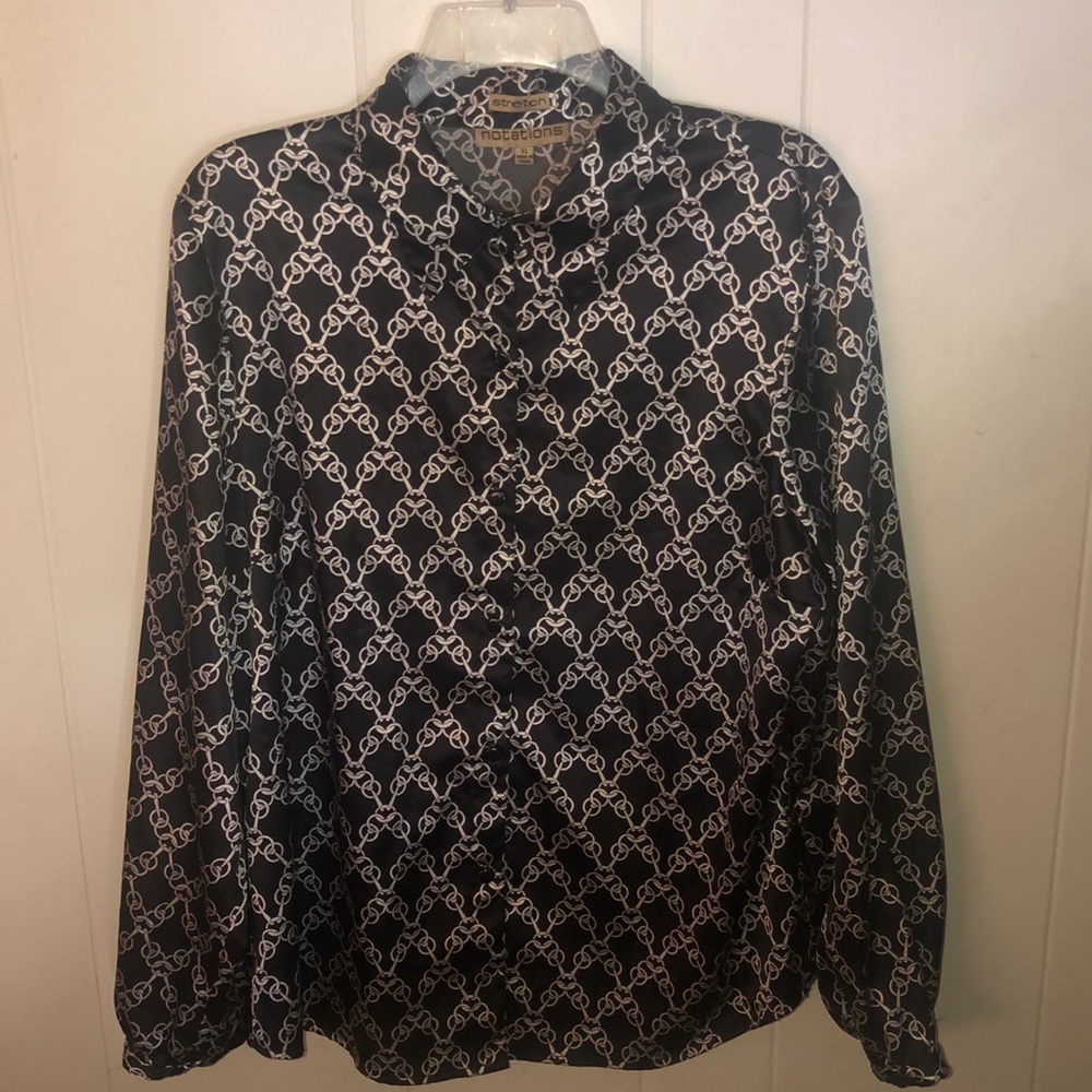 NOTATIONS SHIRT SIZE XL BLACK & WHITE DESIGN